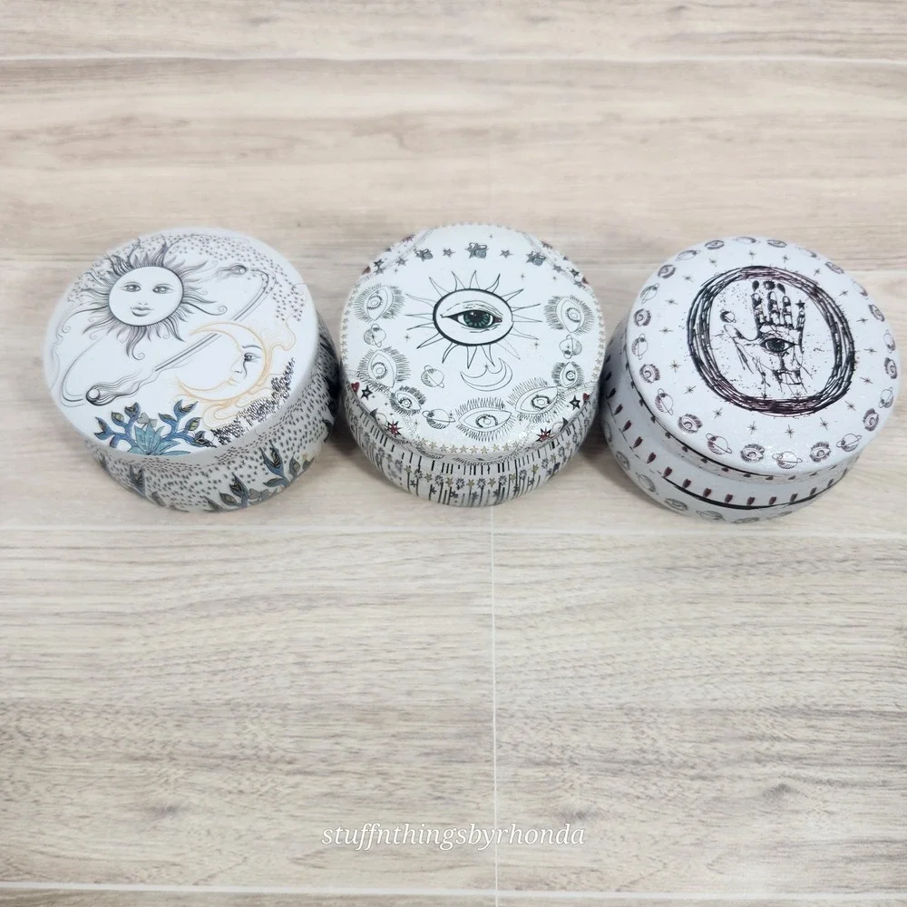 Scented Tin Candles Set Of 3 Spice Up Your Life Mystic Tarot Theme‎ Meditation